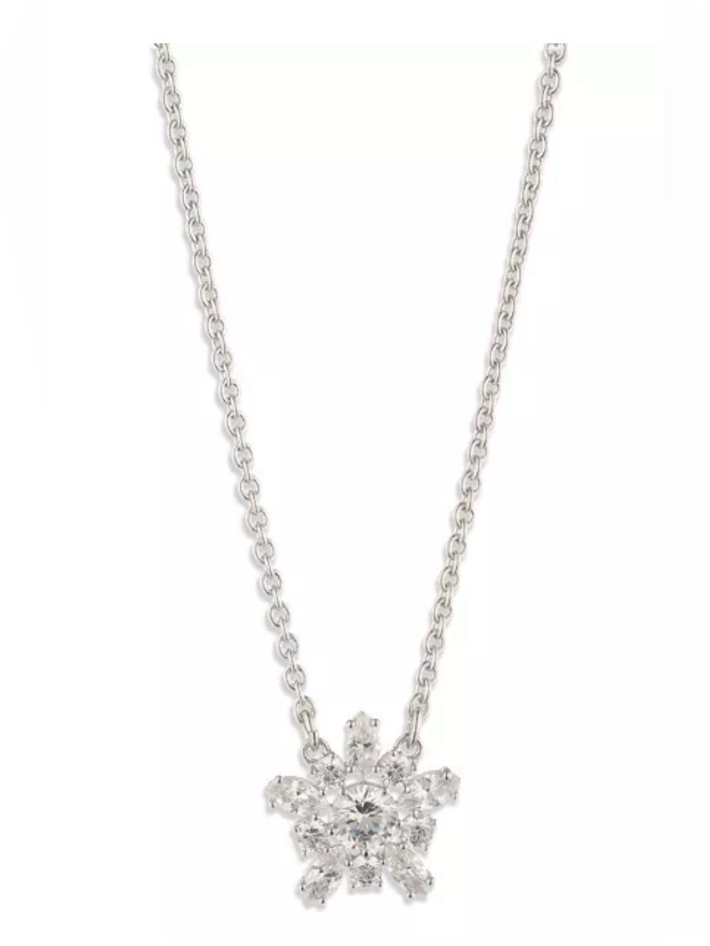 Marchesa Cubic Zirconia Silver-Tone Star Pendant Necklace NWT